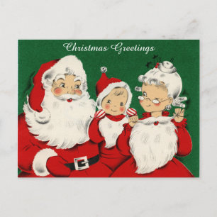 Carte postale vintage Retro Christmas Père Noël