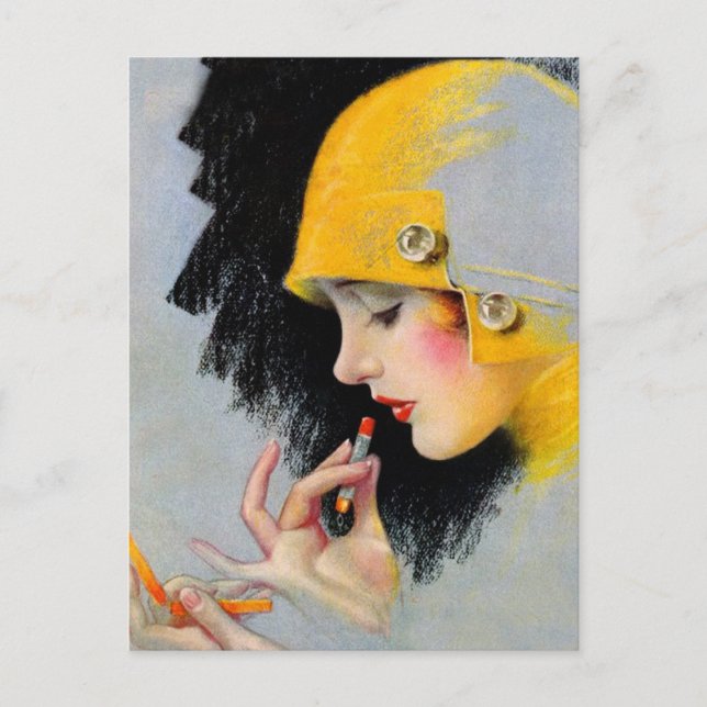 Carte Postale Vintage Retro femmes 20s Hollywood Lipstick Girl (Devant)