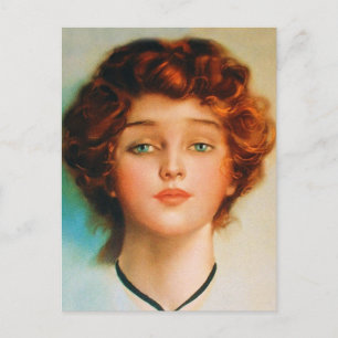 Carte Postale Vintage Retro Femmes Trente Beauté Portrait