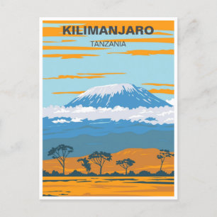 Carte Postale Vintage rétro Mont Kilimandjaro Tanzanie Afrique