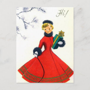 Carte postale vintage rétro Noël