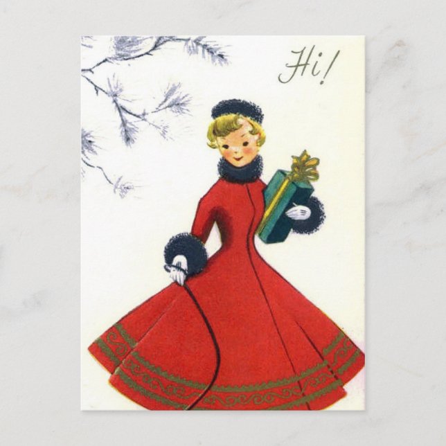 Carte postale vintage rétro Noël (Devant)