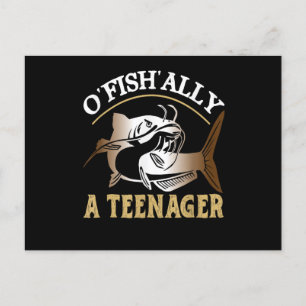 Carte Postale Vintage Rétro O'Fishally Un Adolescent