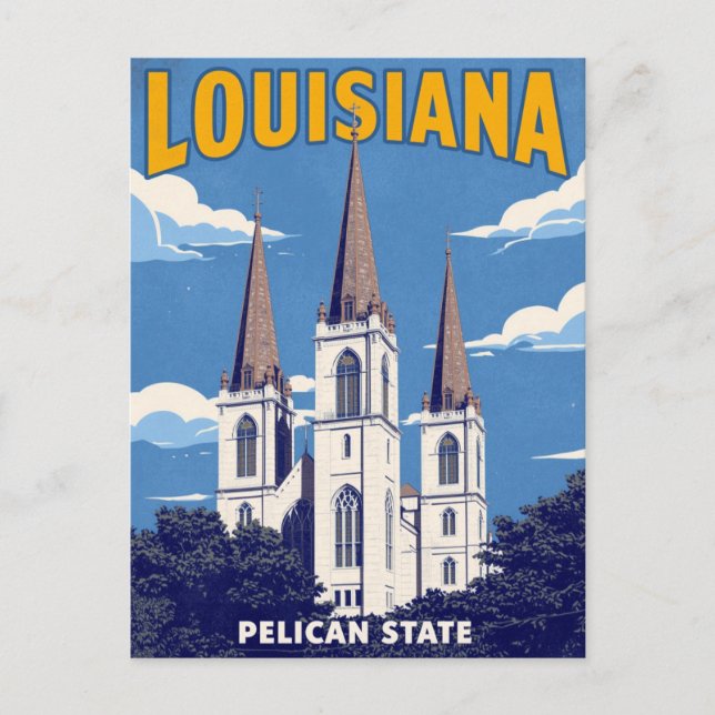 Carte Postale Vintage Retro Style Louisiana St. Louis Cathedral (Devant)