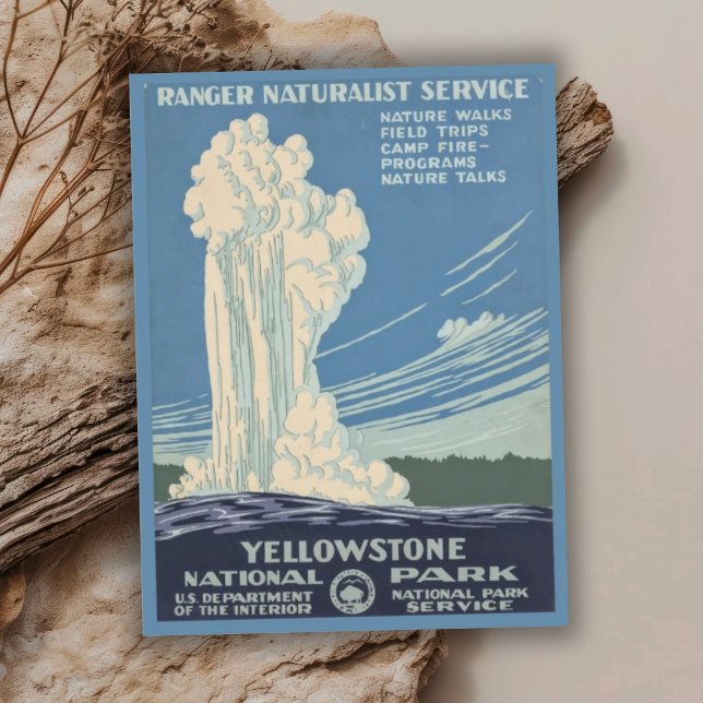Carte Postale Vintage Retro Yellowstone National Park Travel (Créateur téléchargé)