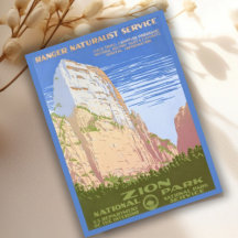 Vintage Retro Zion National Park Travel