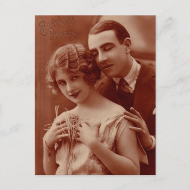 Carte postale vintage romantique Couple (Devant)