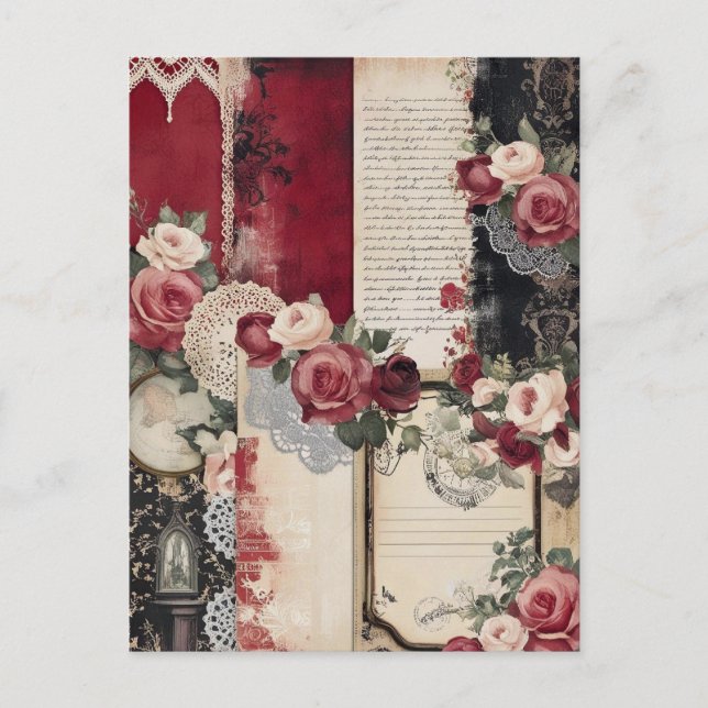 Carte postale Vintage romantique gothique (Devant)