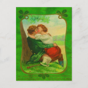 Carte Postale Vintage Romantique Irlandais Couple St Patrick's D