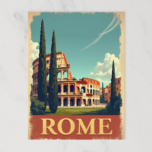 Carte Postale Vintage Rome Colisée Voyage
