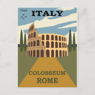 Carte Postale Vintage Rome Italie Colisée Voyage