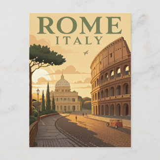 Carte Postale Vintage Rome Travel