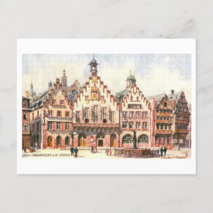 Carte Postale Vintage Romer à Francfort, Allemagne