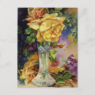 Carte Postale Vintage Rose d'or