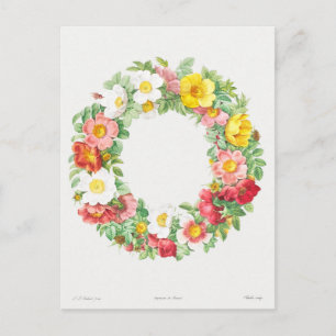 Carte postale Vintage rose Wreath