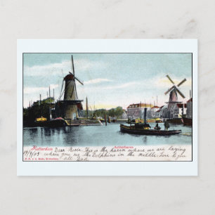 Carte Postale Vintage Rotterdam Le Vieux Port Pays-Bas