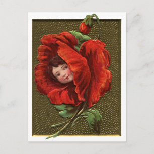 Carte Postale Vintage rousse fille