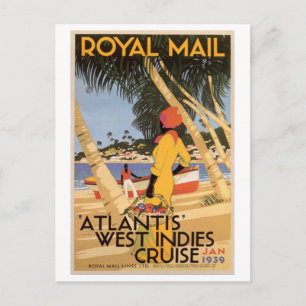 Carte Postale Vintage Royal Main Atlantis West Indies Croisière 