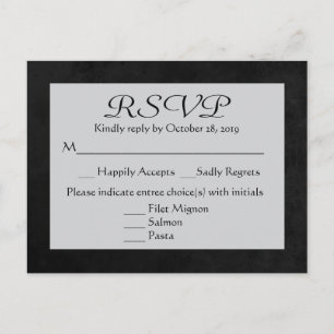 Carte postale vintage RSVP Gris et Noir