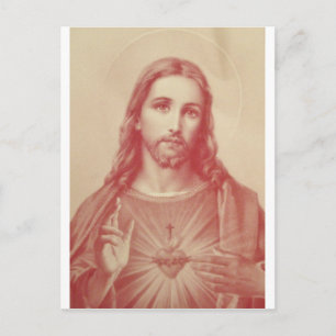 Carte Postale Vintage Sacred Heart de Jésus