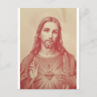 Carte Postale Vintage Sacred Heart de Jésus