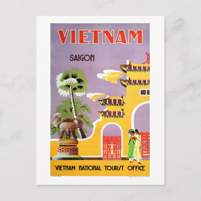 Carte Postale Vintage Saigon Vietnam Travel (Devant)