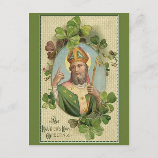 Carte Postale Vintage Saint-Patricks Journée de prière et de bén (Devant)