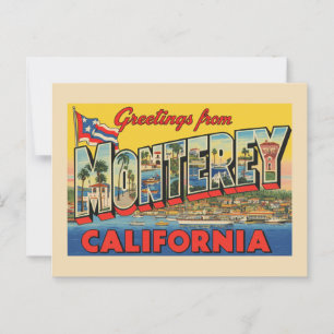 Carte Postale Vintage "Salutations de Monterey, Californie"