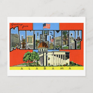 Carte Postale Vintage Salutations de Montgomery, Alabama