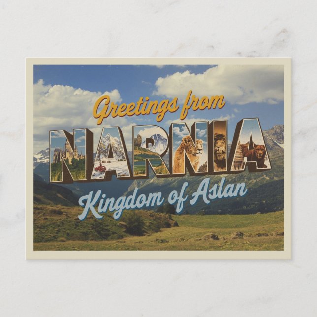 Carte Postale Vintage "Salutations de Narnia" (Devant)