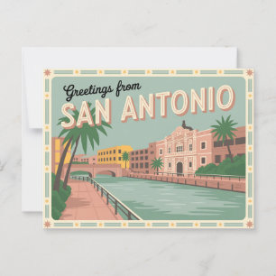 Carte postale vintage San Antonio Salutations de