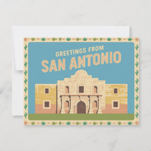 Carte postale vintage San Antonio Salutations de
