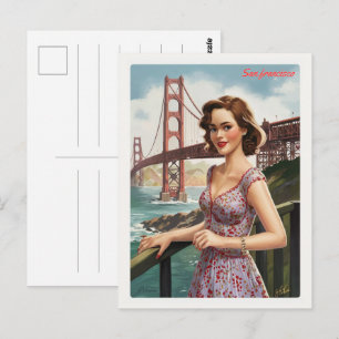 Carte Postale Vintage San Francisco, CA vieux bus sur les cadeau