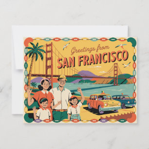 Carte postale vintage San Francisco Salutations