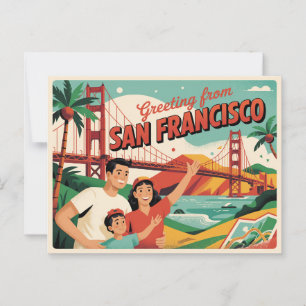 Carte postale vintage San Francisco Salutations
