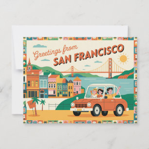 Carte postale vintage San Francisco Salutations