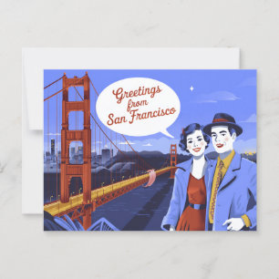 Carte postale vintage San Francisco Salutations