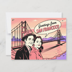 Carte postale vintage San Francisco Salutations