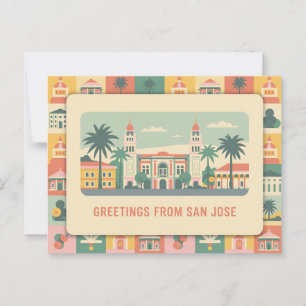 Carte postale vintage San Jose Salutations de