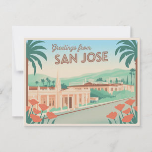 Carte postale vintage San Jose Salutations de