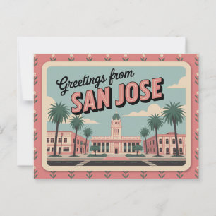 Carte postale vintage San Jose Salutations de