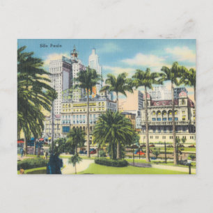 Carte Postale Vintage Sao Paulo, Brésil