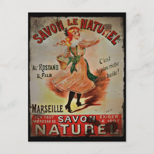Carte Postale Vintage Savon Naturel