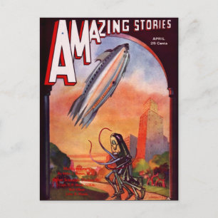 Carte Postale Vintage Sci Fi livre couverture art Alien planètes