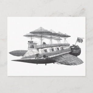 Carte Postale Vintage Science Fiction Steampunk Airship Eclipse