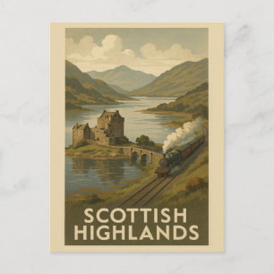 Carte Postale Vintage Scotland Scottish Highlands Castle Travel