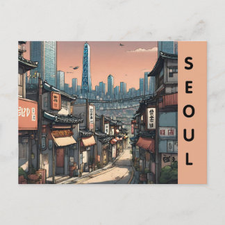 Carte Postale Vintage seoul corée du sud