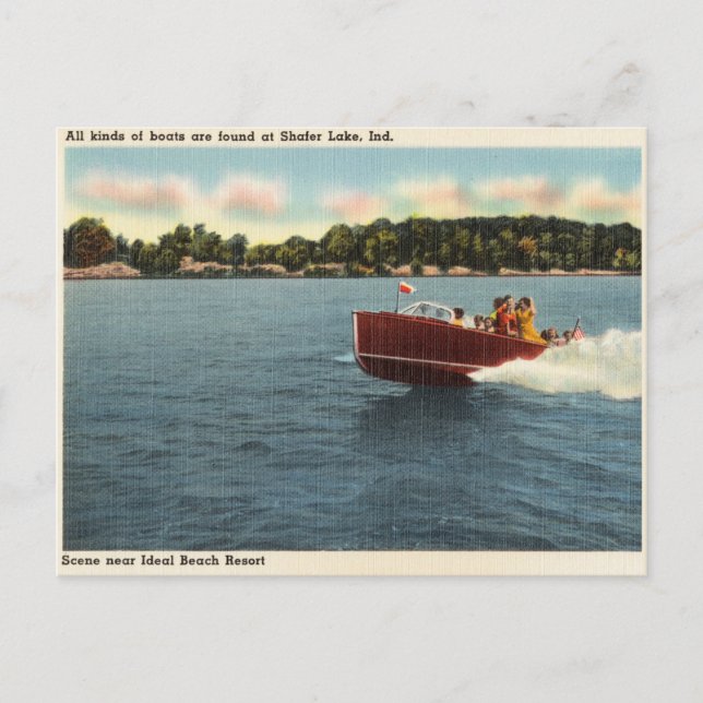 Carte Postale Vintage Shafer Lake, Indiana (Devant)