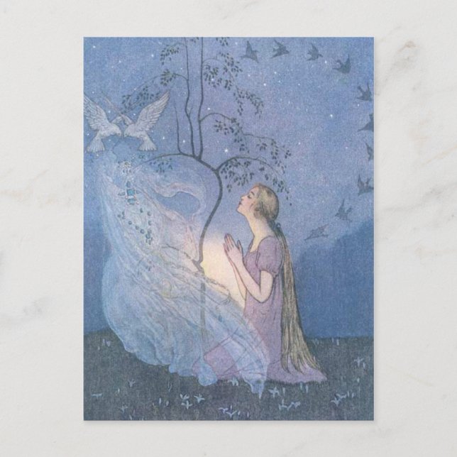 Carte Postale Vintage - Souhait de Cendrillon, (Devant)