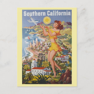 Carte Postale Vintage Southern California Retro Travel
